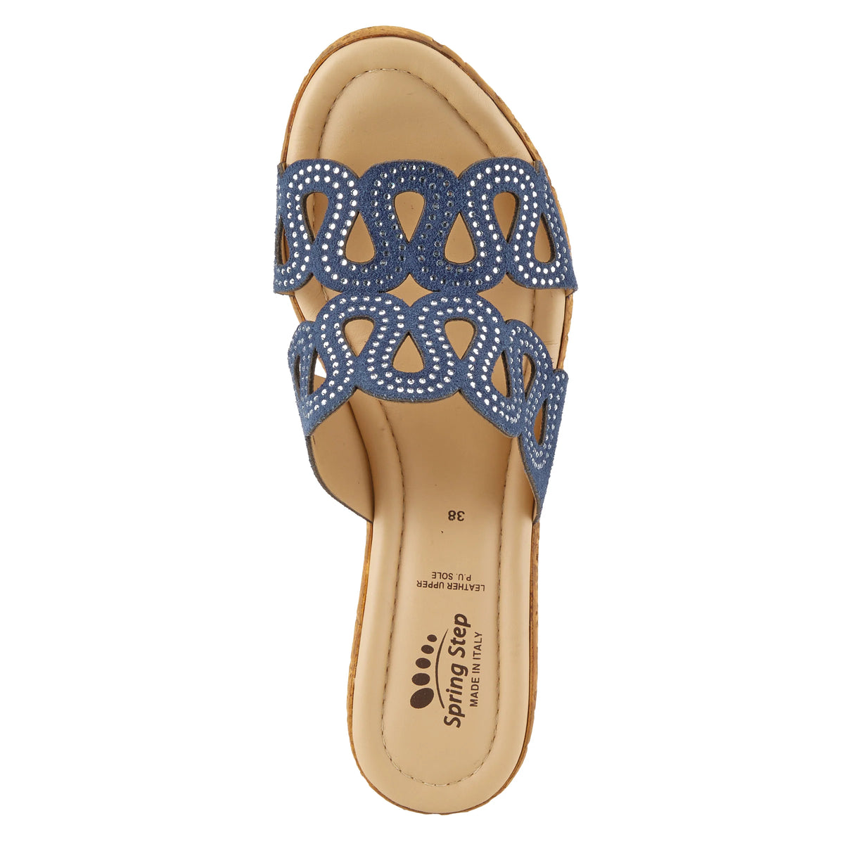 Spring Step SPRING STEP MSSTEAMY SLIDE SANDALS sandal in navy suede with comfortable everyday design