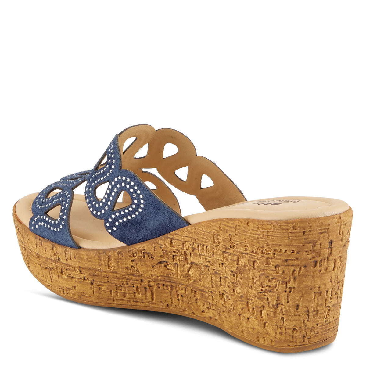 Spring Step SPRING STEP MSSTEAMY SLIDE SANDALS sandal in navy suede with comfortable everyday design