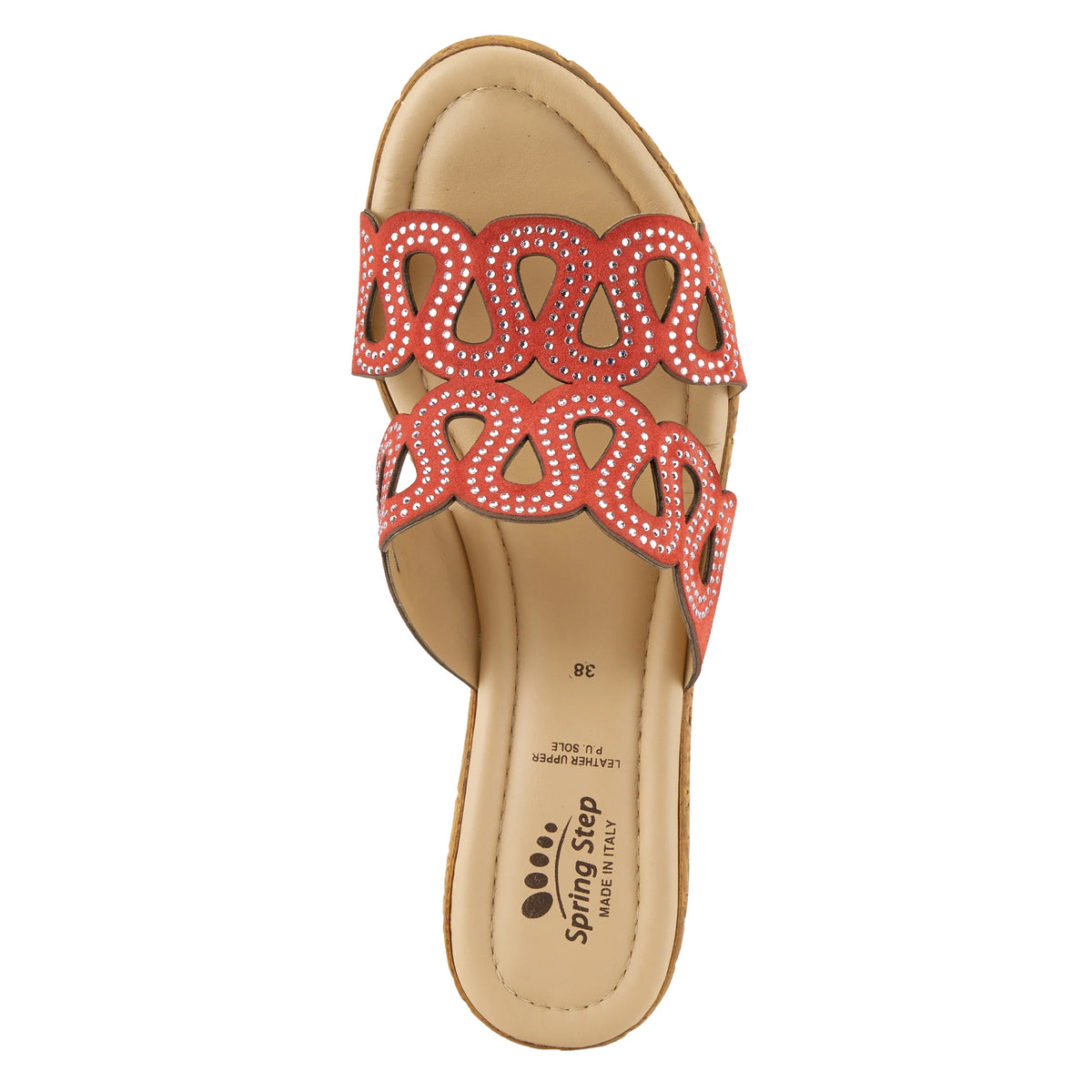 Spring Step SPRING STEP MSSTEAMY SLIDE SANDALS sandal in red suede with comfortable everyday design