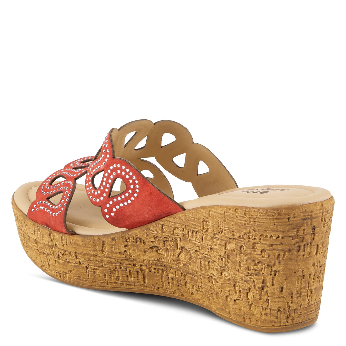 Spring Step SPRING STEP MSSTEAMY SLIDE SANDALS sandal in red suede with comfortable everyday design