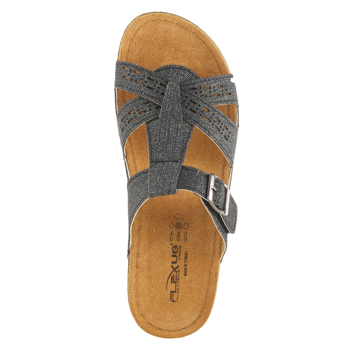 Flexus FLEXUS NERY-JEANS SLIDE SANDAL sandal in black with flexible sole