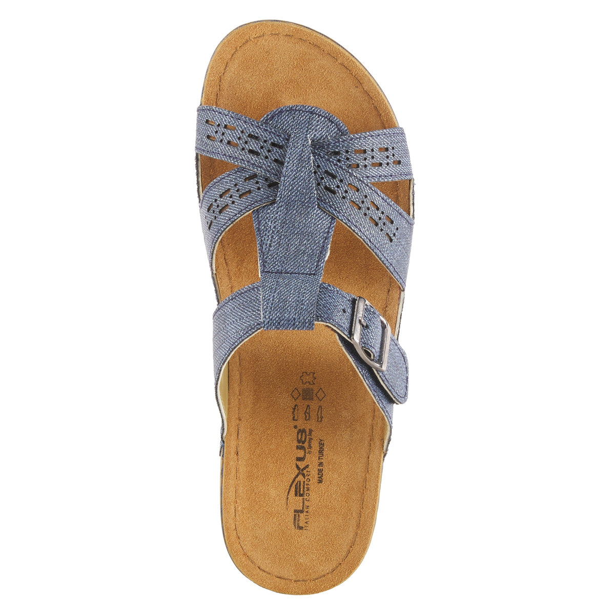 Flexus FLEXUS NERY-JEANS SLIDE SANDAL sandal in navy with flexible sole