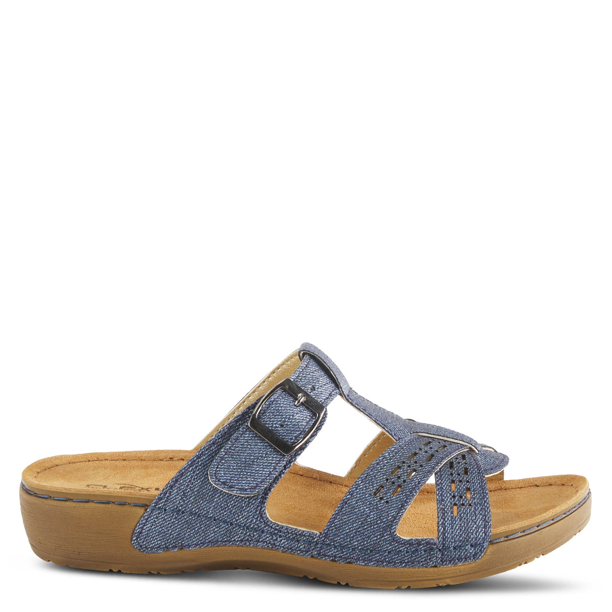 Flexus FLEXUS NERY-JEANS SLIDE SANDAL sandal in navy with flexible sole