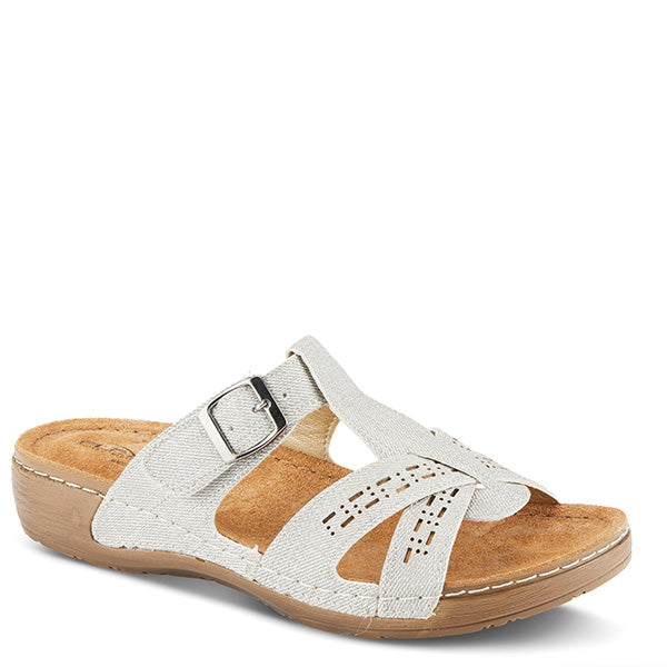 Flexus FLEXUS NERY-JEANS SLIDE SANDAL sandal in white with flexible sole