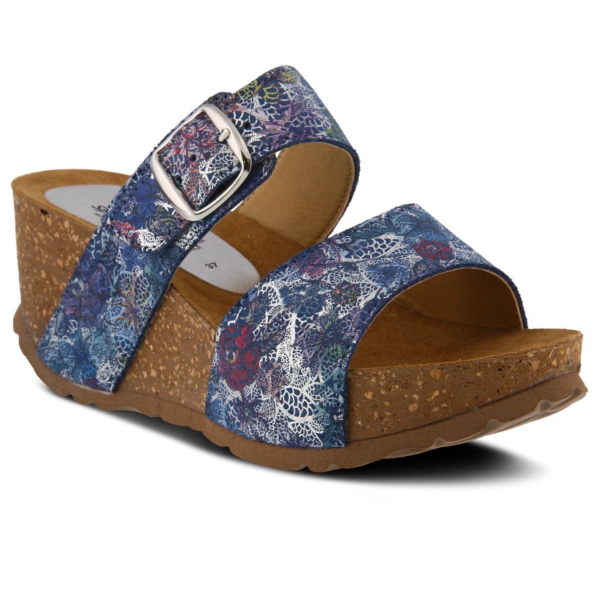 Spring Step SPRING STEP NOMYS SLIDE SANDAL sandal in blue multi with comfortable everyday design