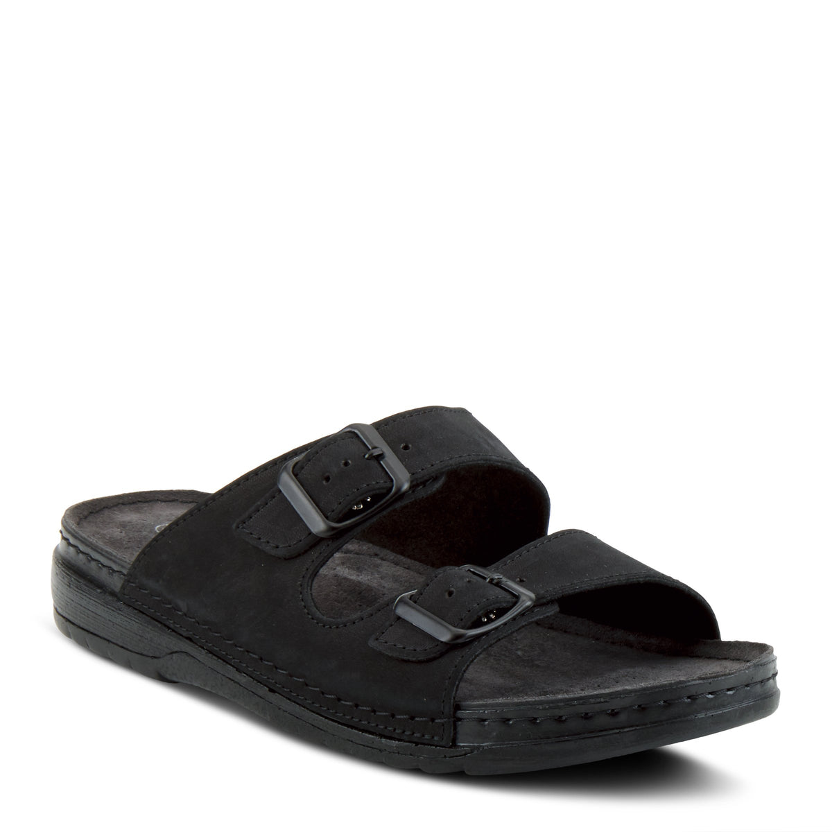 Spring Step SPRING STEP MEN OZZIE MEN'S SLIDE SANDAL sandal in black nubuck with comfortable everyday design