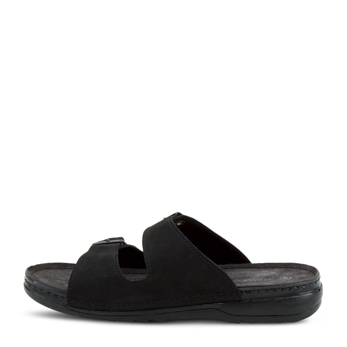 Spring Step SPRING STEP MEN OZZIE MEN'S SLIDE SANDAL sandal in black nubuck with comfortable everyday design