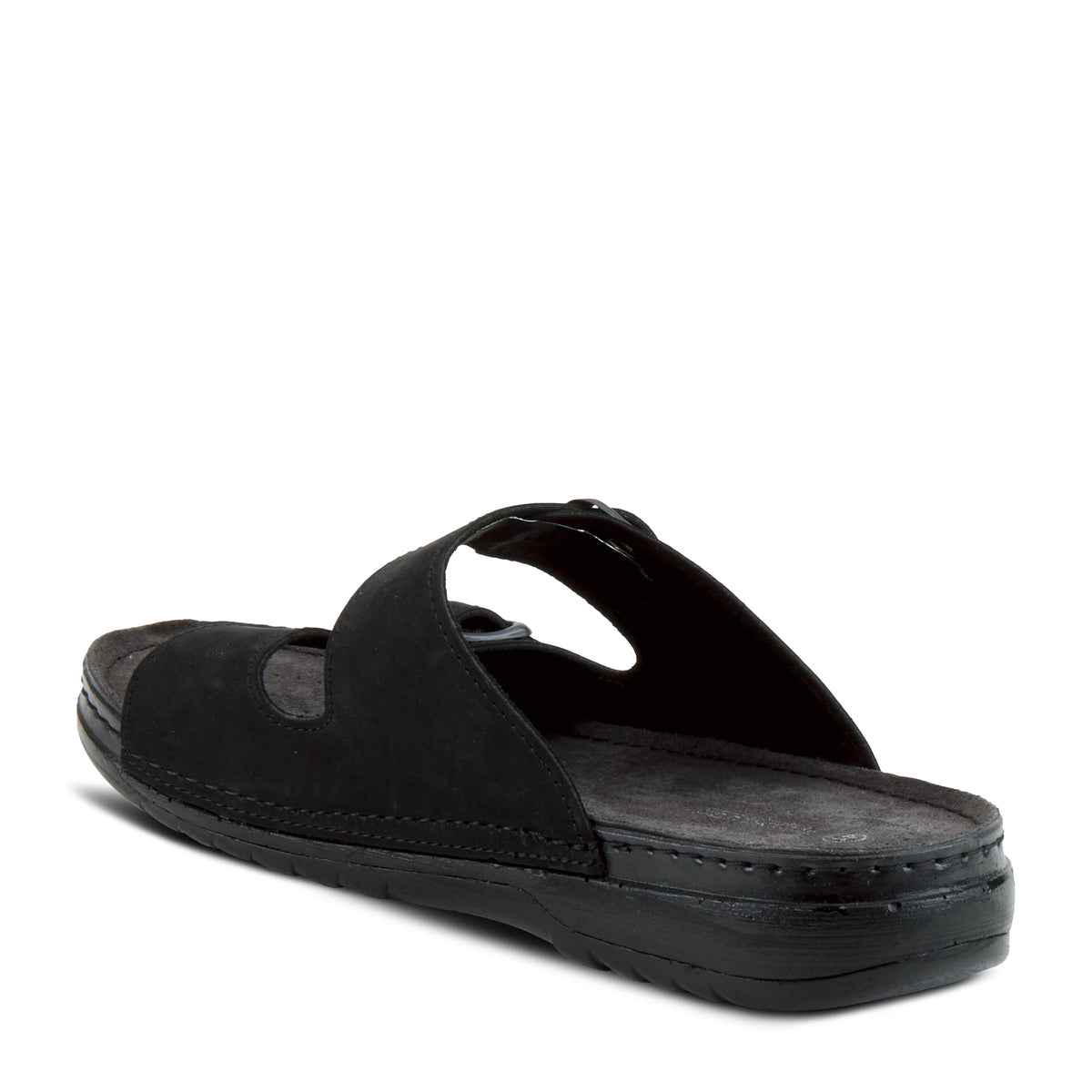 Spring Step SPRING STEP MEN OZZIE MEN'S SLIDE SANDAL sandal in black nubuck with comfortable everyday design