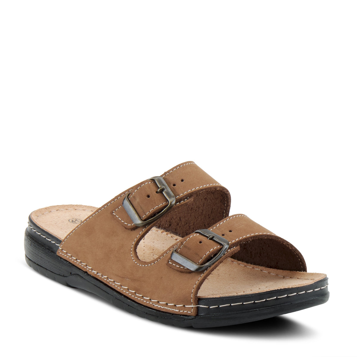 Spring Step SPRING STEP MEN OZZIE MEN'S SLIDE SANDAL sandal in brown nubuck with comfortable everyday design