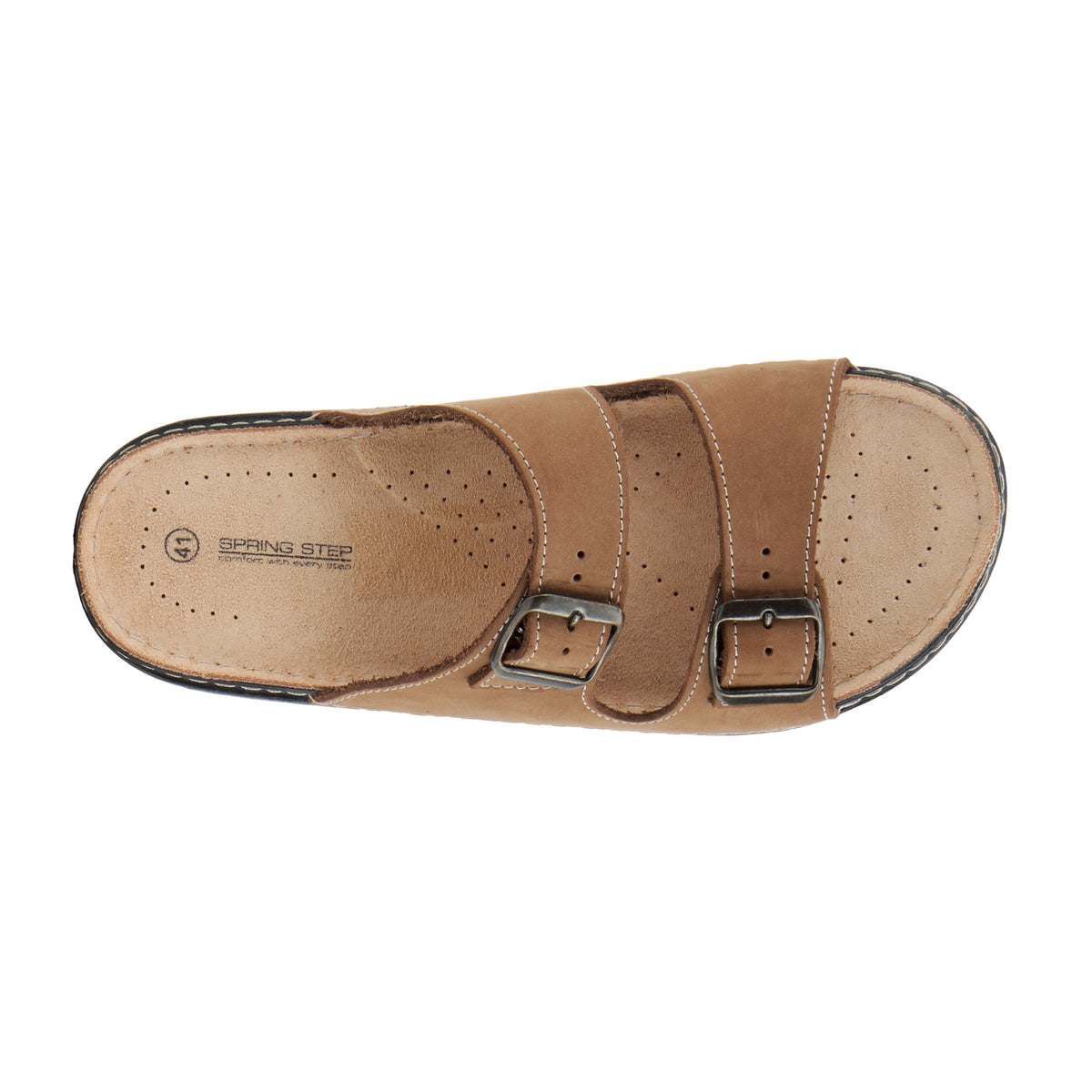 Spring Step SPRING STEP MEN OZZIE MEN'S SLIDE SANDAL sandal in brown nubuck with comfortable everyday design
