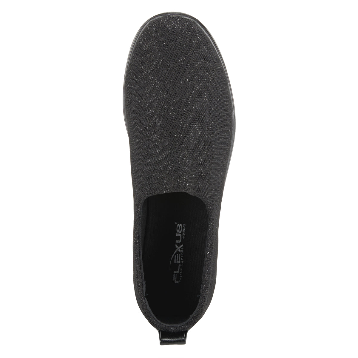 Flexus FLEXUS PAREX-GLITTER SLIP-ON SHOE comfort shoe in black with flexible sole