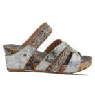 L'Artiste L'ARTISTE PINRIYO SLIDE SANDAL sandal in grey with handcrafted leather design