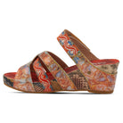 L'Artiste L'ARTISTE PINRIYO SLIDE SANDAL sandal in orange with handcrafted leather design