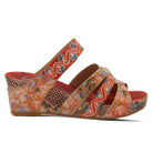 L'Artiste L'ARTISTE PINRIYO SLIDE SANDAL sandal in orange with handcrafted leather design