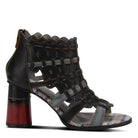 L'Artiste L'ARTISTE PLATIUM ANKLE STRAP SANDAL sandal in black multi with handcrafted leather design