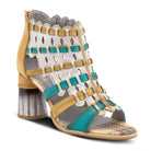 L'Artiste L'ARTISTE PLATIUM ANKLE STRAP SANDAL sandal in bone multi with handcrafted leather design