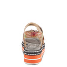 L'Artiste L'ARTISTE RHODYS ANKLE STRAP SANDALS sandal in beige multi with handcrafted leather design