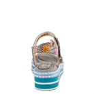 L'Artiste L'ARTISTE RHODYS ANKLE STRAP SANDALS sandal in blue multi with handcrafted leather design