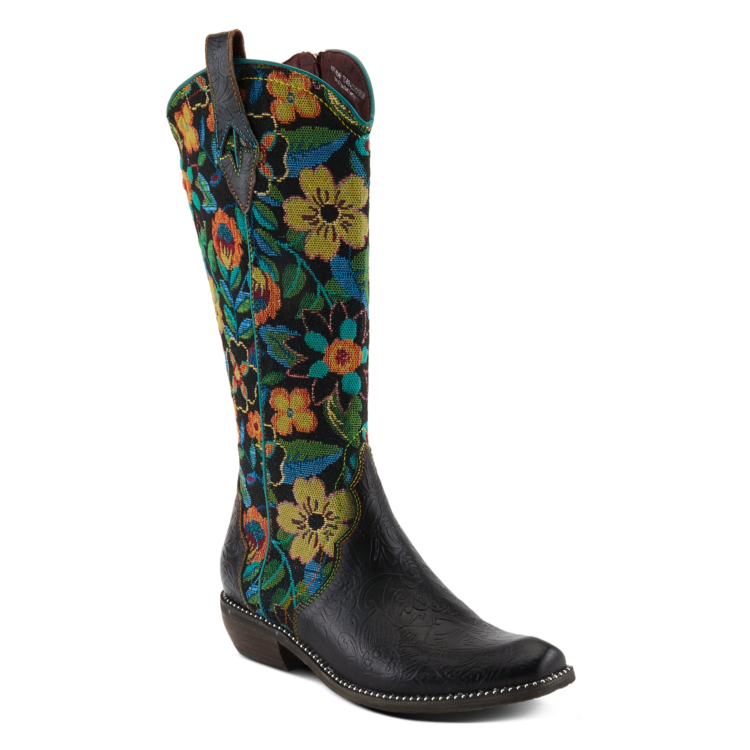 L Artiste by Spring Step Rodeoqueen Western Boot in Black Multi