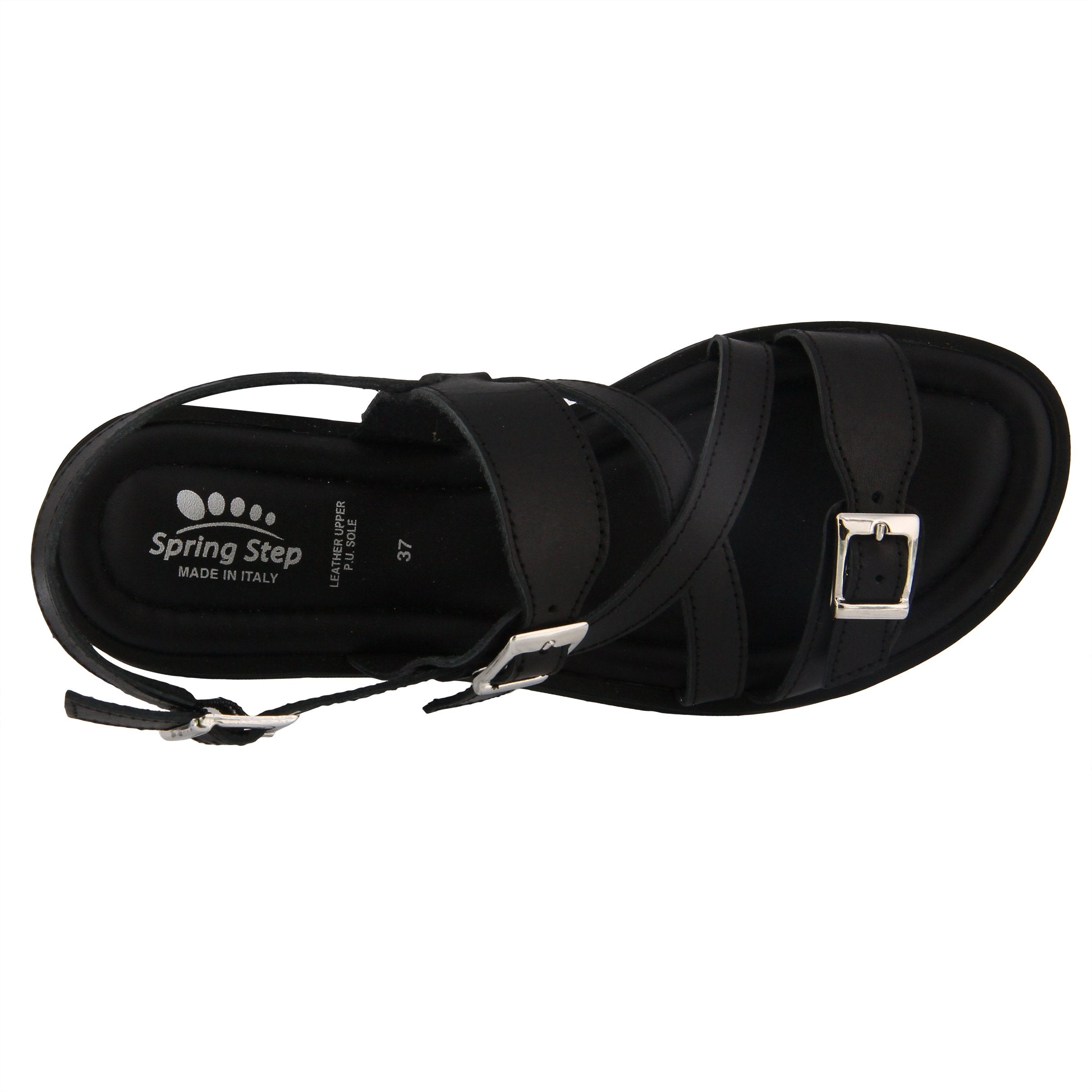 Spring Step SPRING STEP SALICARIA ANKLE STRAP SANDAL sandal in black with comfortable everyday design