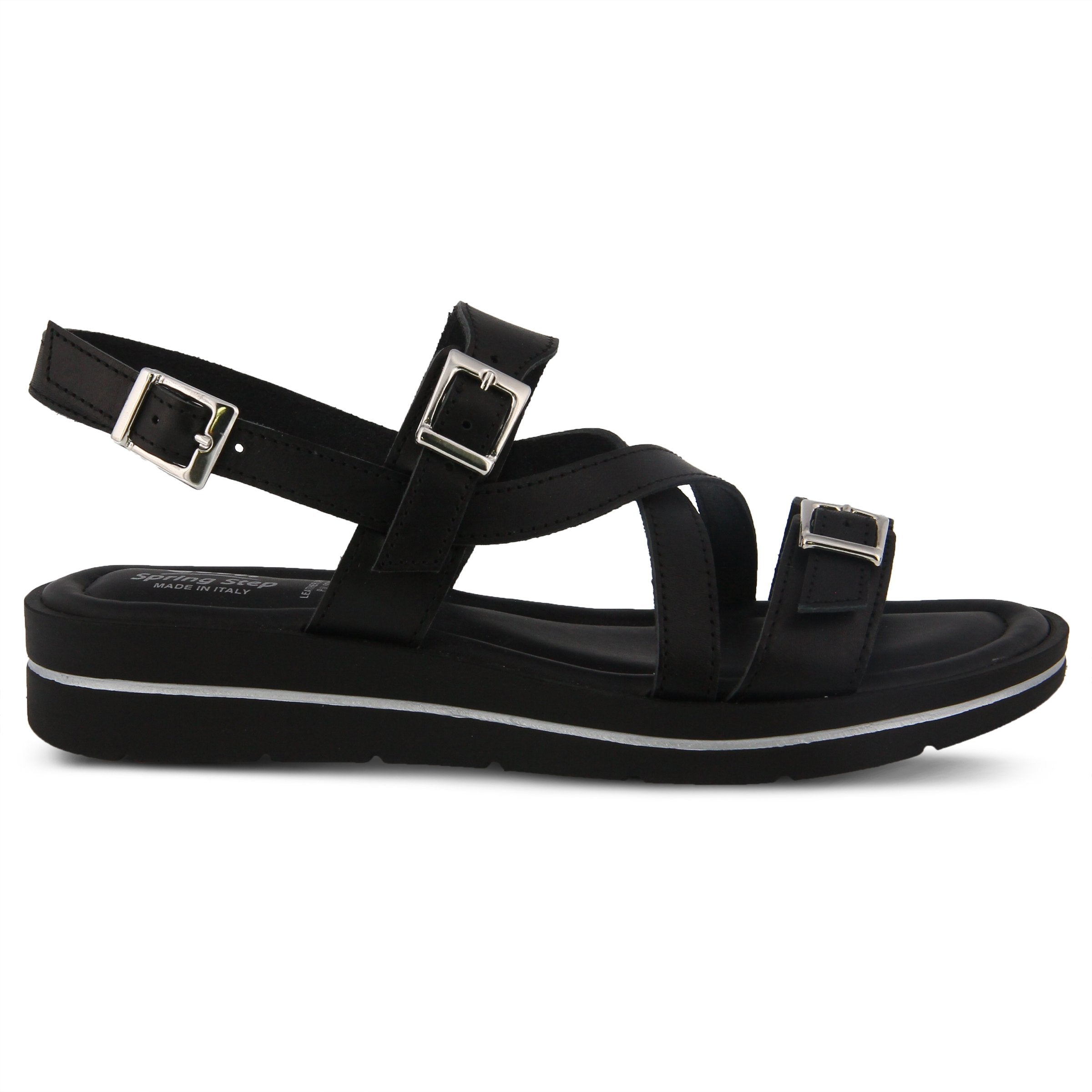 Spring Step SPRING STEP SALICARIA ANKLE STRAP SANDAL sandal in black with comfortable everyday design