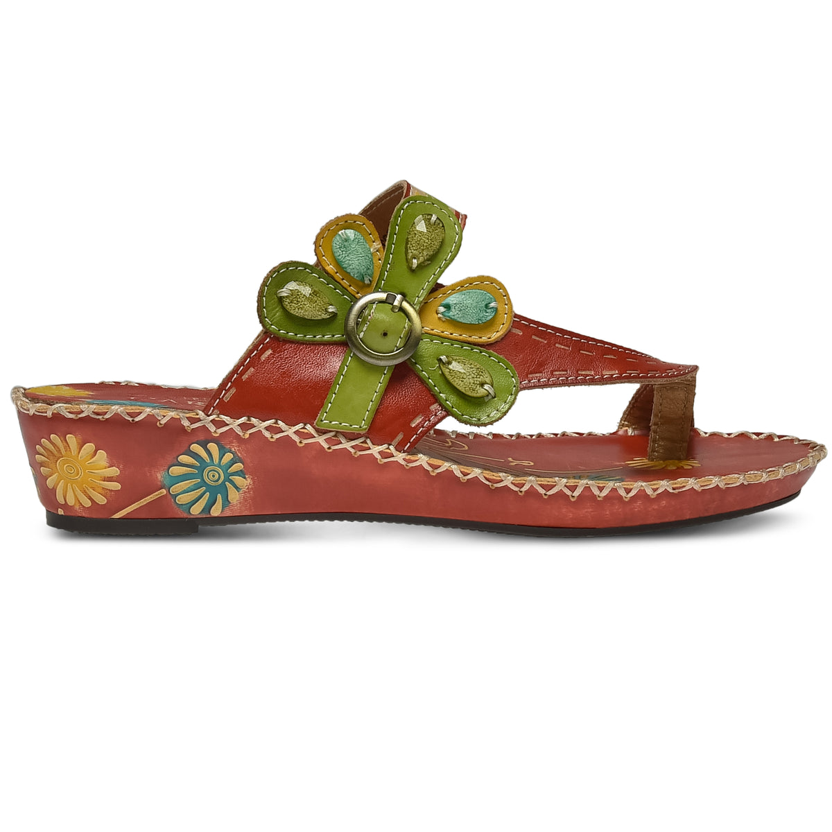 L'Artiste Santorini slide sandal in Red, hero view