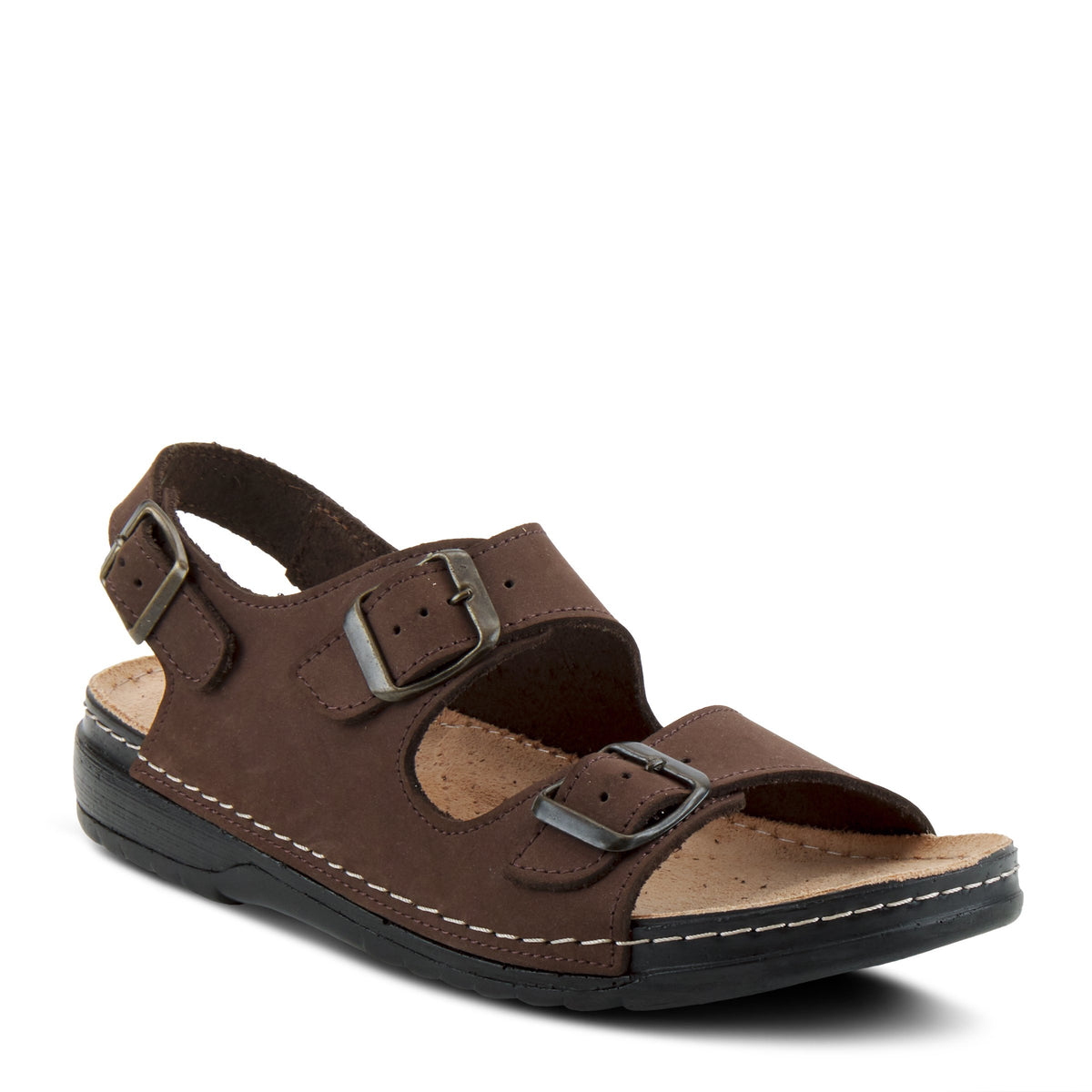 Spring Step SPRING STEP MEN SPIRO MEN'S SANDAL sandal in chocolate nubuck with comfortable everyday design