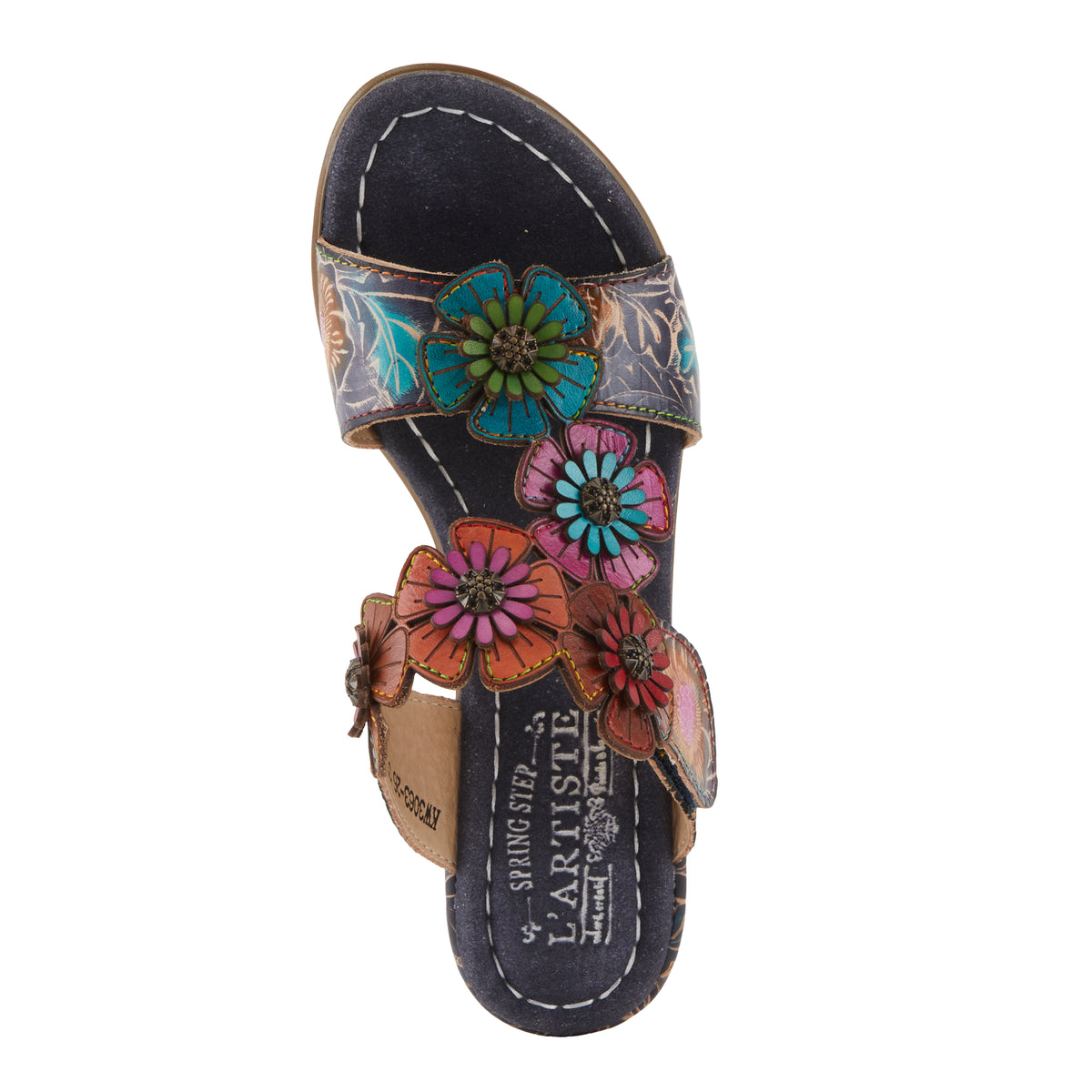 L'Artiste L'ARTISTE SUMMERFUN SANDALS sandal in navy multi with handcrafted leather design