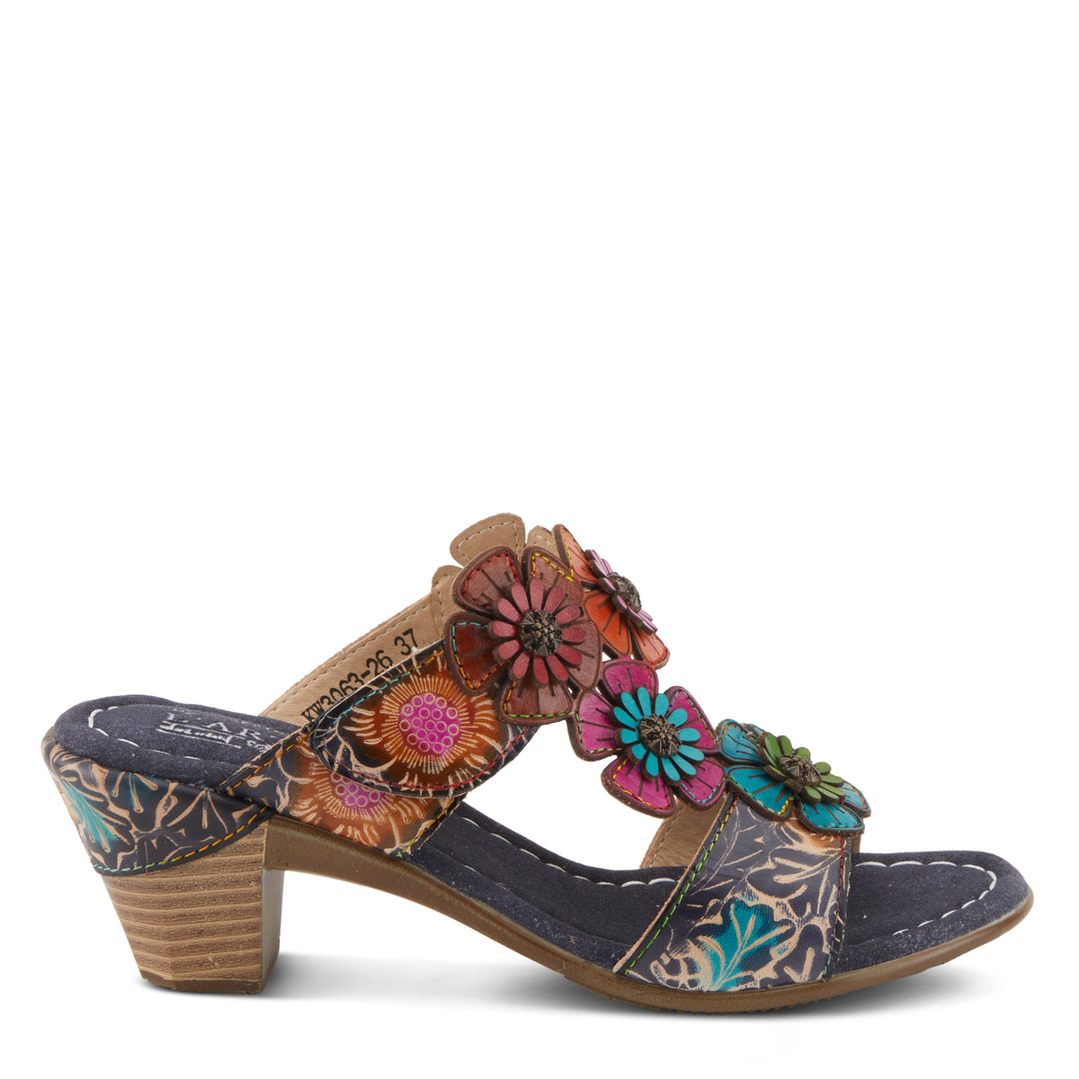 L'Artiste L'ARTISTE SUMMERFUN SANDALS sandal in navy multi with handcrafted leather design