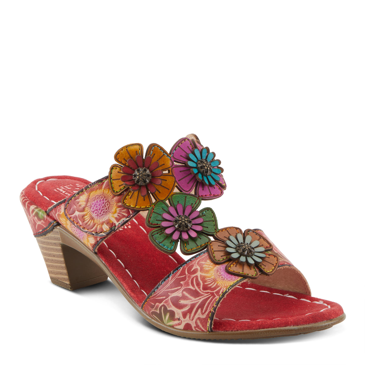 L'Artiste L'ARTISTE SUMMERFUN SANDALS sandal in red multi with handcrafted leather design