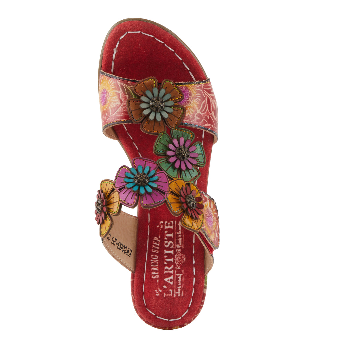 L'Artiste L'ARTISTE SUMMERFUN SANDALS sandal in red multi with handcrafted leather design