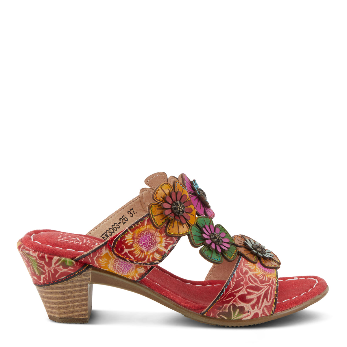 L'Artiste L'ARTISTE SUMMERFUN SANDALS sandal in red multi with handcrafted leather design
