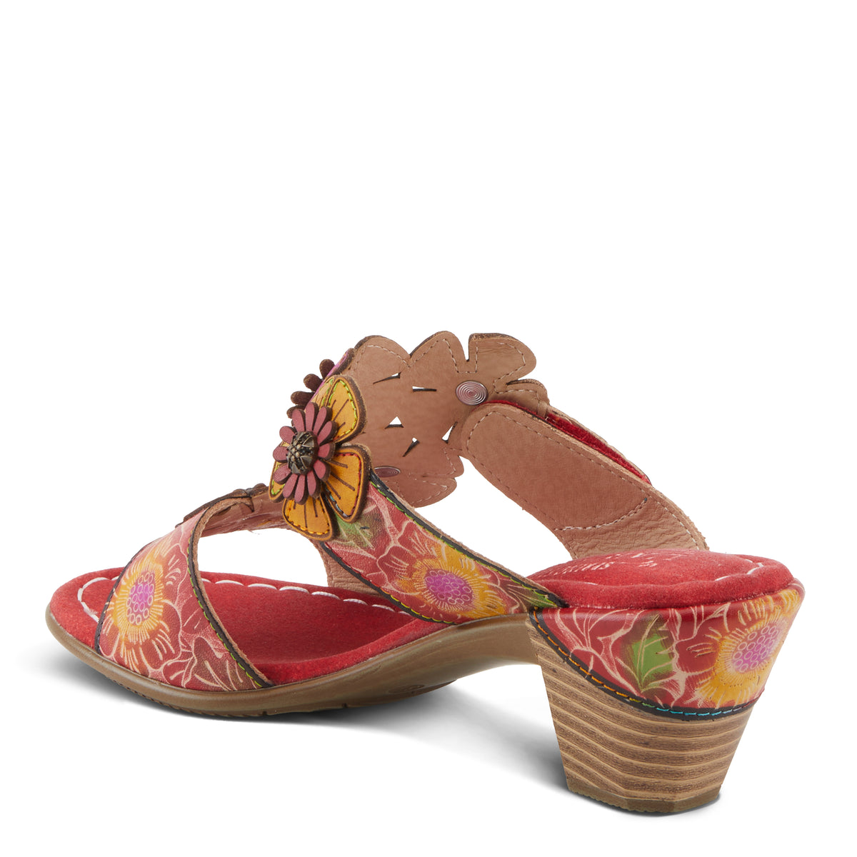 L'Artiste L'ARTISTE SUMMERFUN SANDALS sandal in red multi with handcrafted leather design