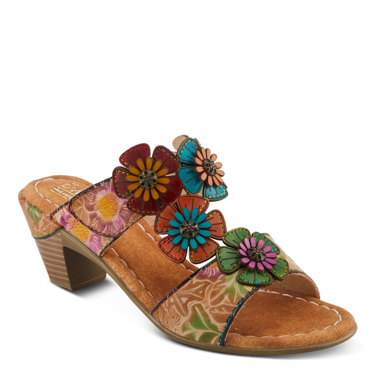 L'Artiste L'ARTISTE SUMMERFUN SANDALS sandal in red multi with handcrafted leather design