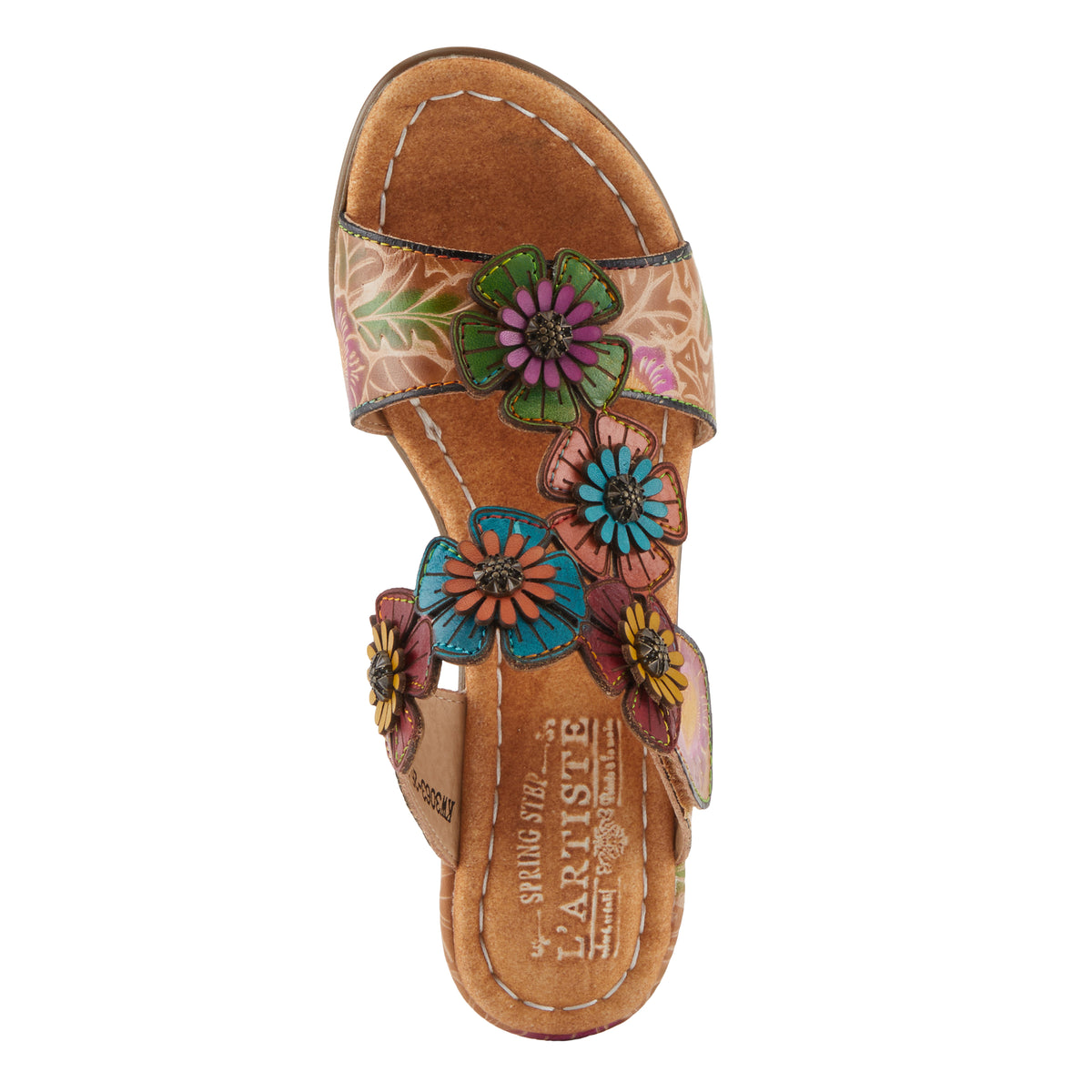L'Artiste L'ARTISTE SUMMERFUN SANDALS sandal in tan multi with handcrafted leather design