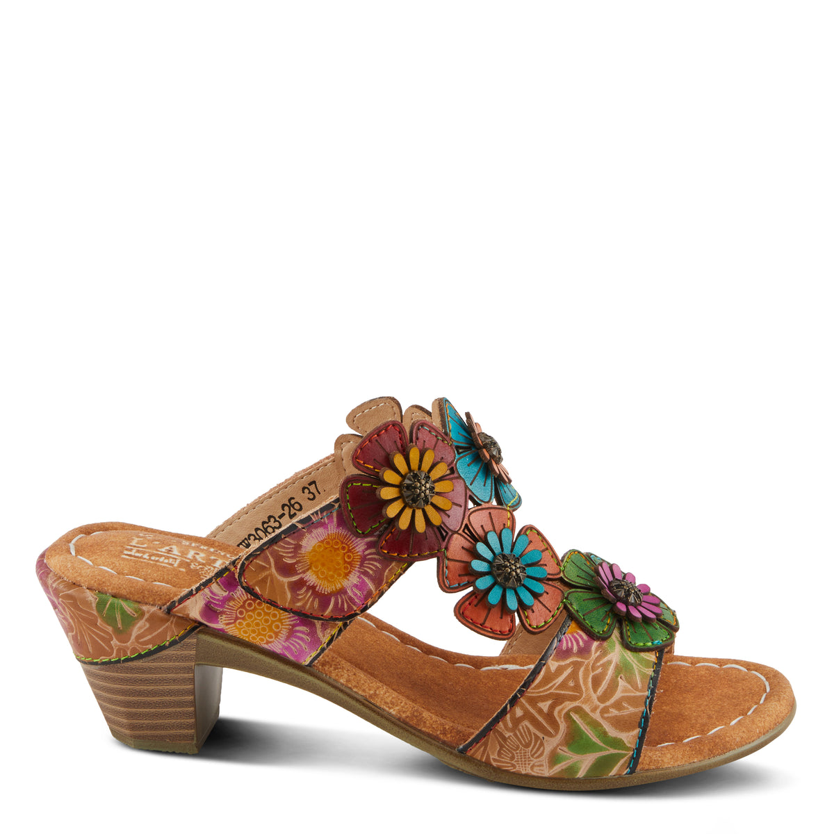 L'Artiste L'ARTISTE SUMMERFUN SANDALS sandal in tan multi with handcrafted leather design