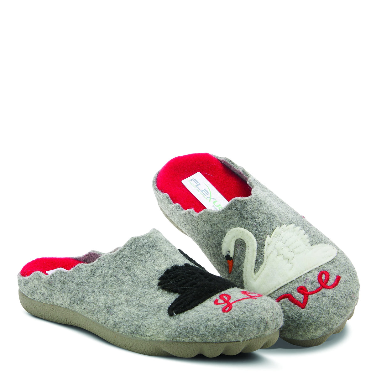 Flexus FLEXUS SWANLOVE SLIPPER comfort shoe in grey with flexible sole