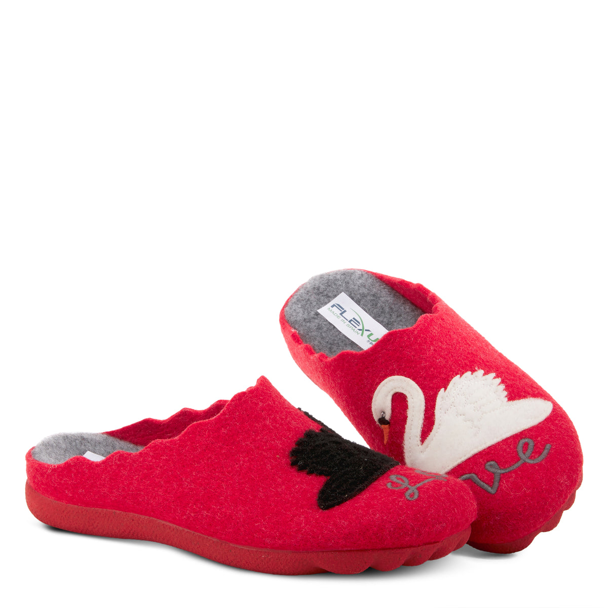 Flexus FLEXUS SWANLOVE SLIPPER comfort shoe in red with flexible sole