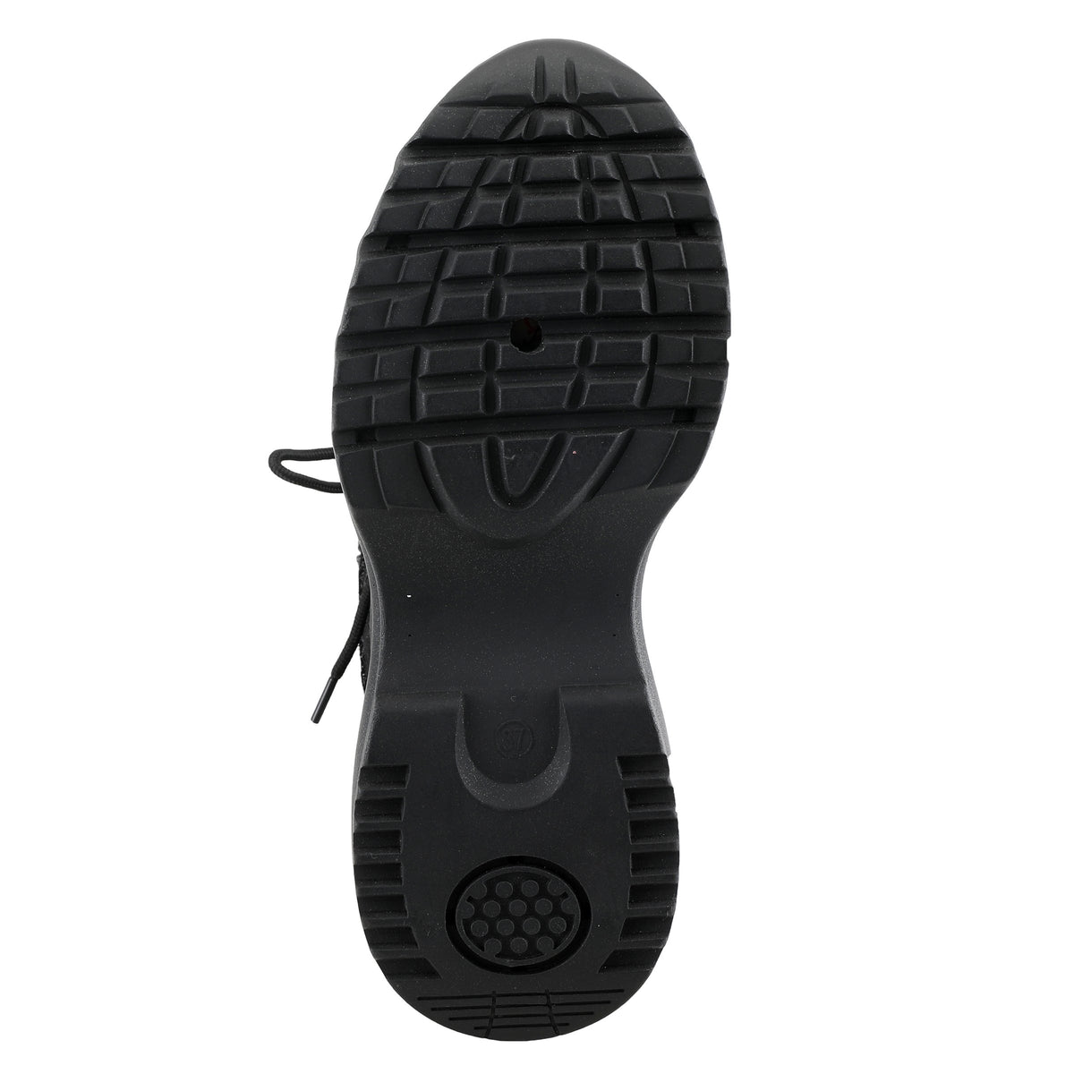 Azura Tahoe women's bootie in black multi with zipper detail and chunky sole