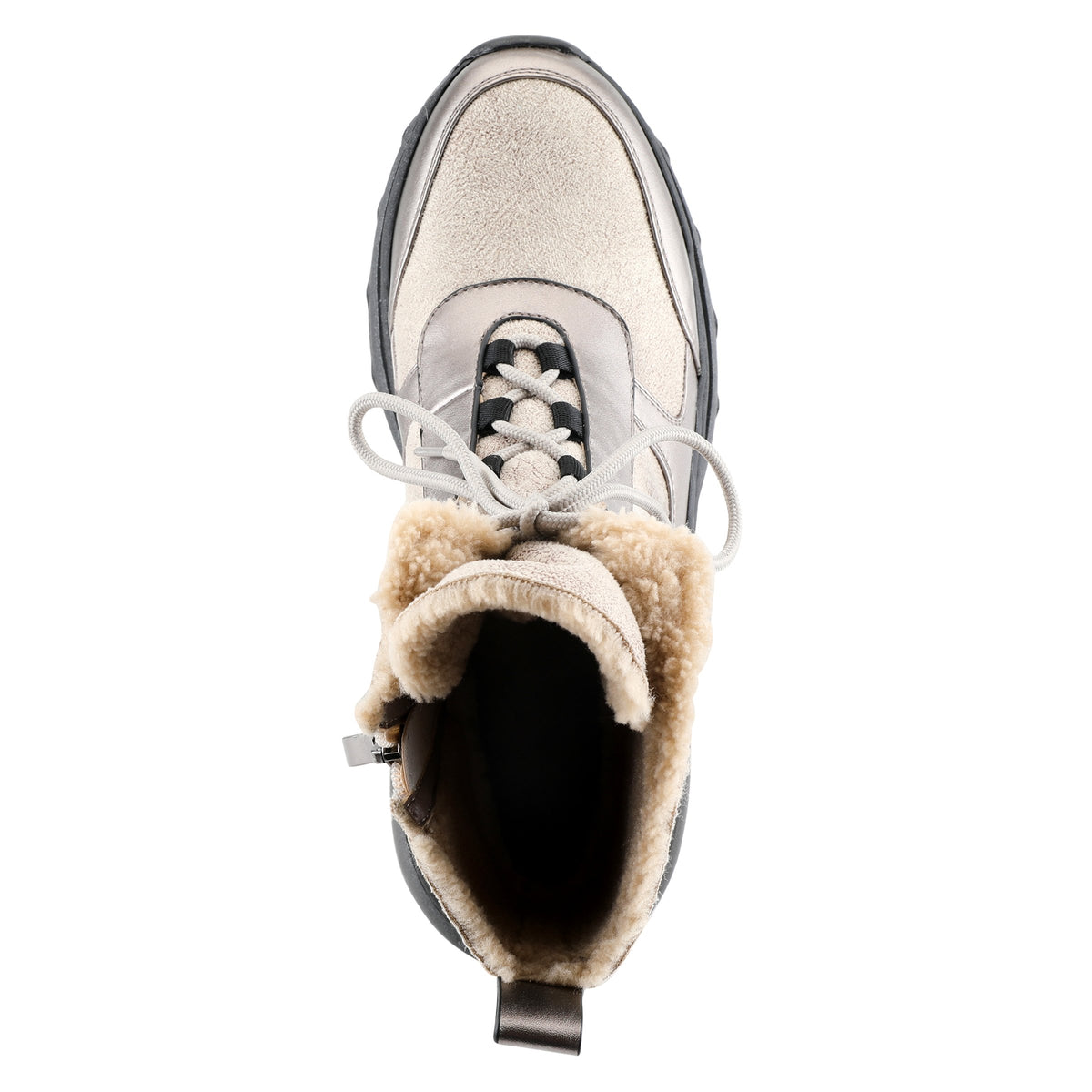 Azura Tahoe women's bootie in pewter multi with zipper detail and chunky sole