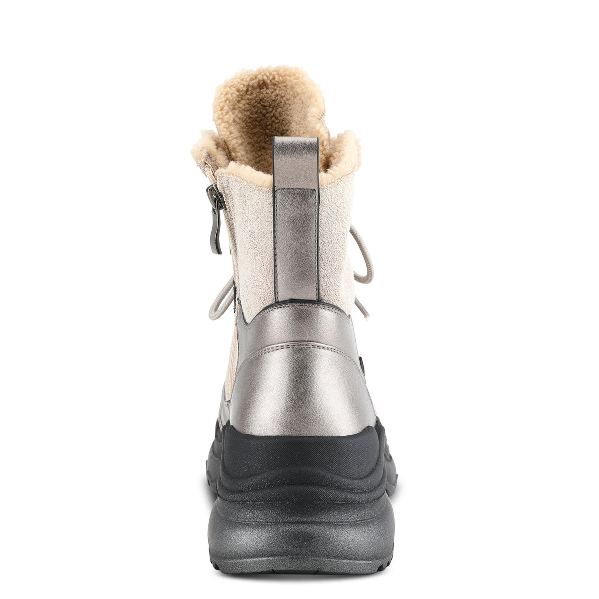Azura Tahoe women's bootie in pewter multi with zipper detail and chunky sole