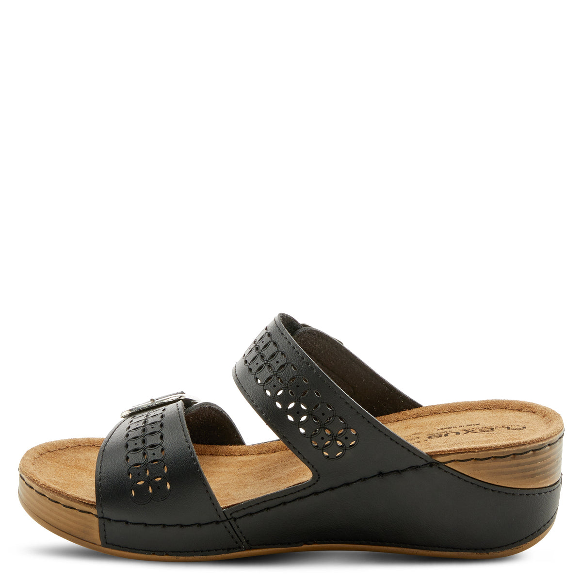 Flexus FLEXUS THRUME SLIDE SANDALS sandal in black with flexible sole