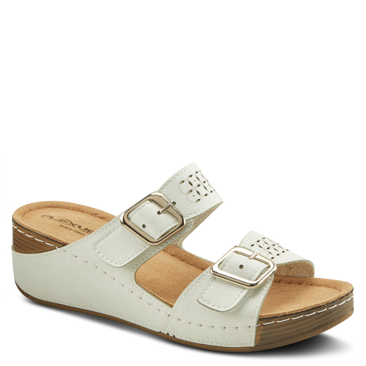 Flexus FLEXUS THRUME SLIDE SANDALS sandal in white with flexible sole