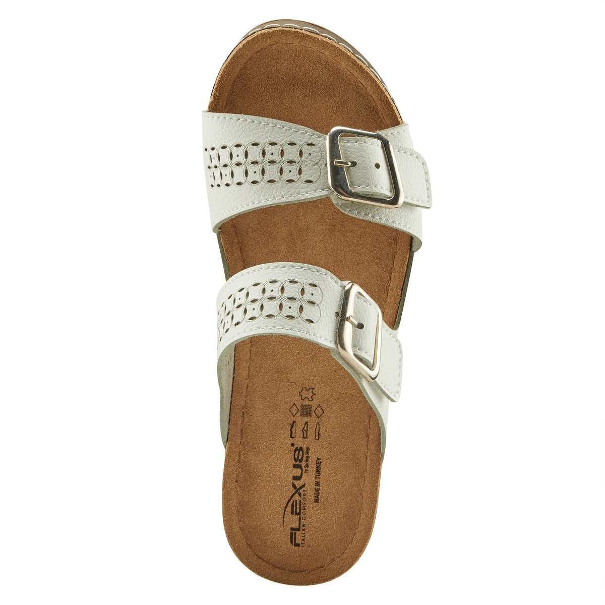 Flexus FLEXUS THRUME SLIDE SANDALS sandal in white with flexible sole