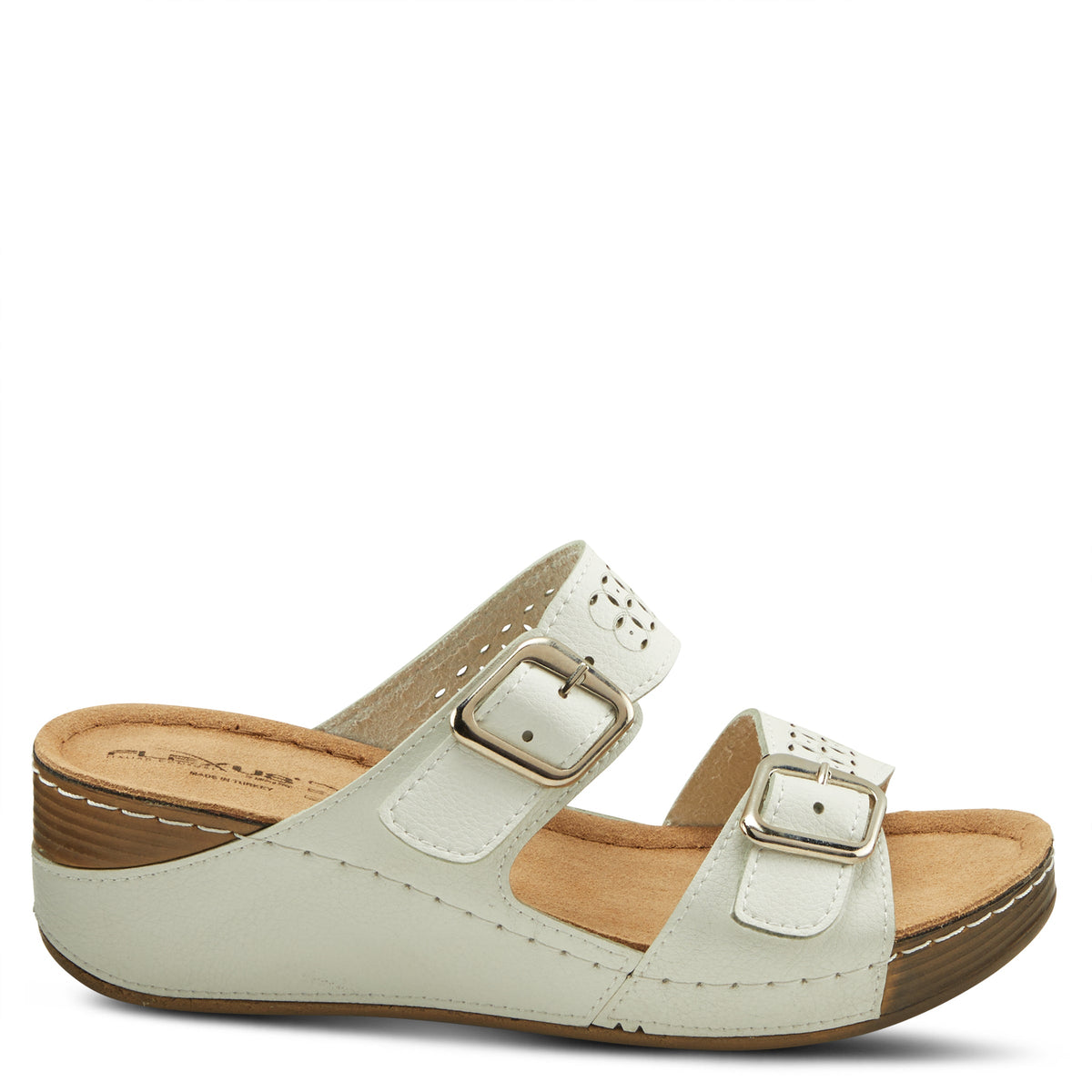 Flexus FLEXUS THRUME SLIDE SANDALS sandal in white with flexible sole