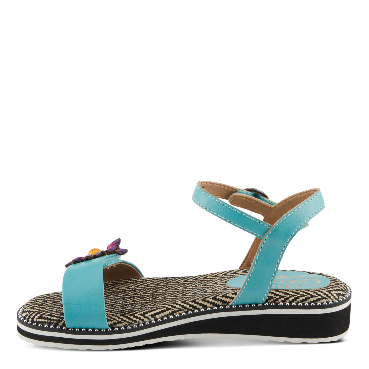 L'Artiste L'ARTISTE TILTON SANDALS sandal in sky blue with handcrafted leather design
