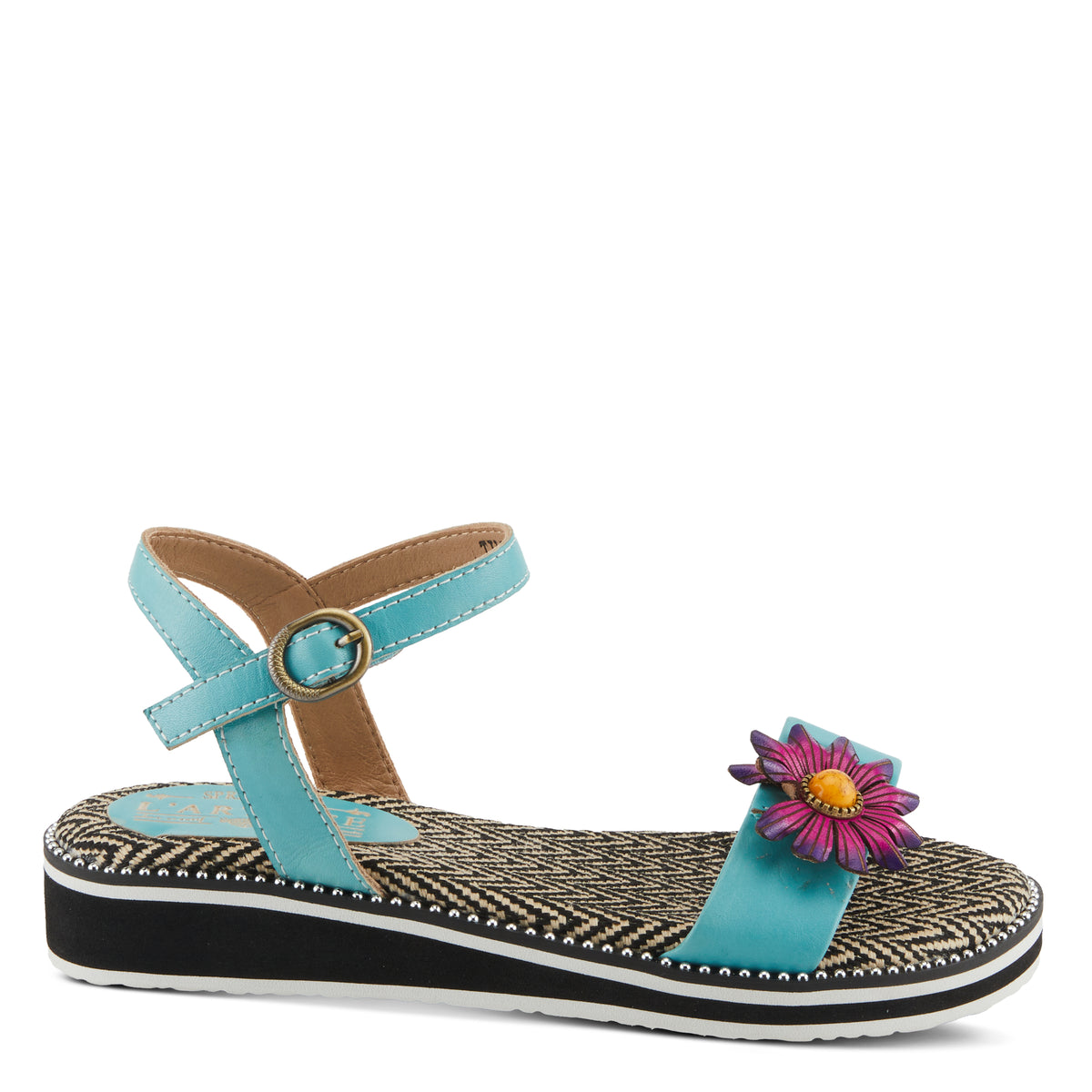 L'Artiste L'ARTISTE TILTON SANDALS sandal in sky blue with handcrafted leather design