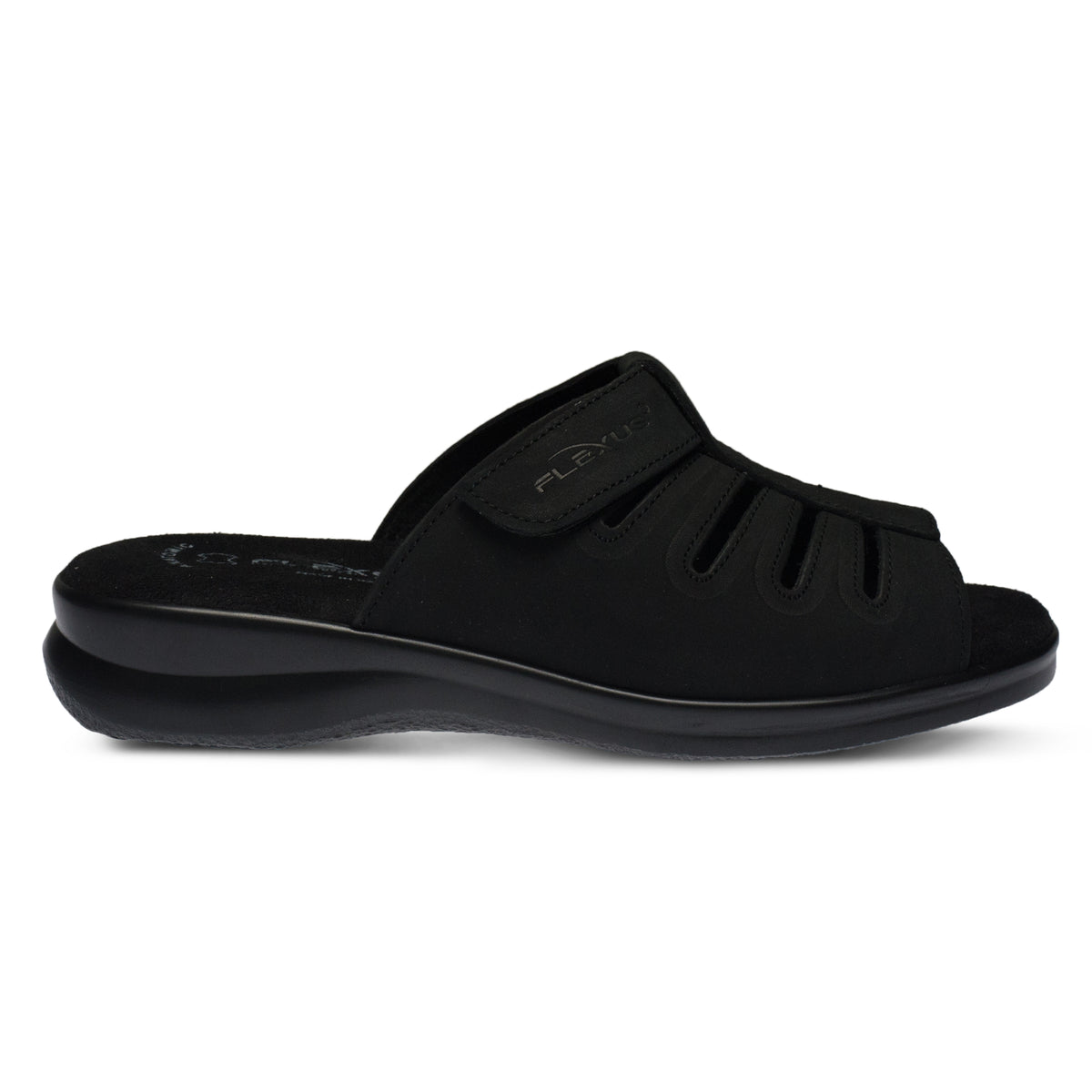 Flexus FLEXUS VAMP SLIDE SANDAL sandal in black nubuck with flexible sole