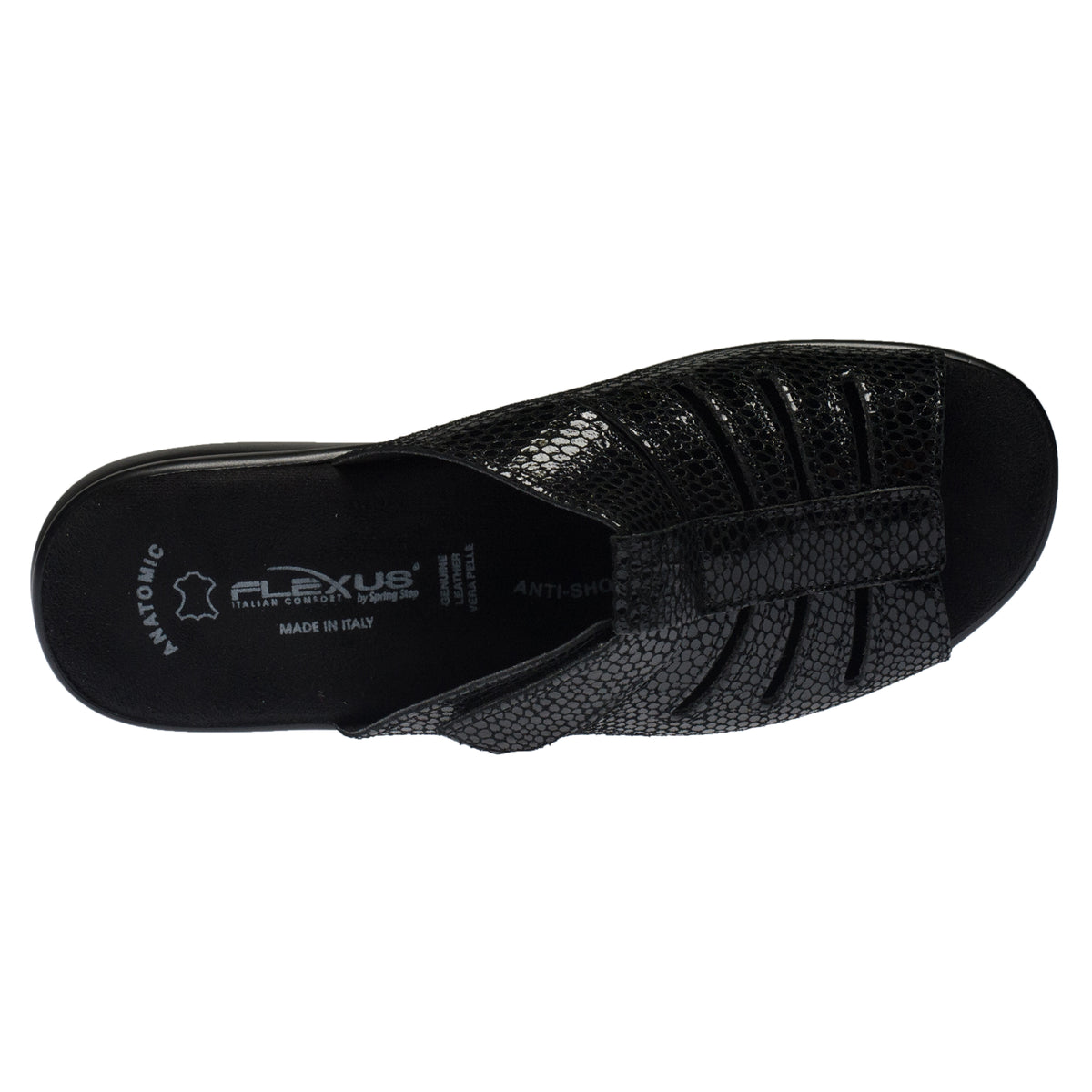 Flexus FLEXUS VAMP SLIDE SANDAL sandal in black nubuck with flexible sole