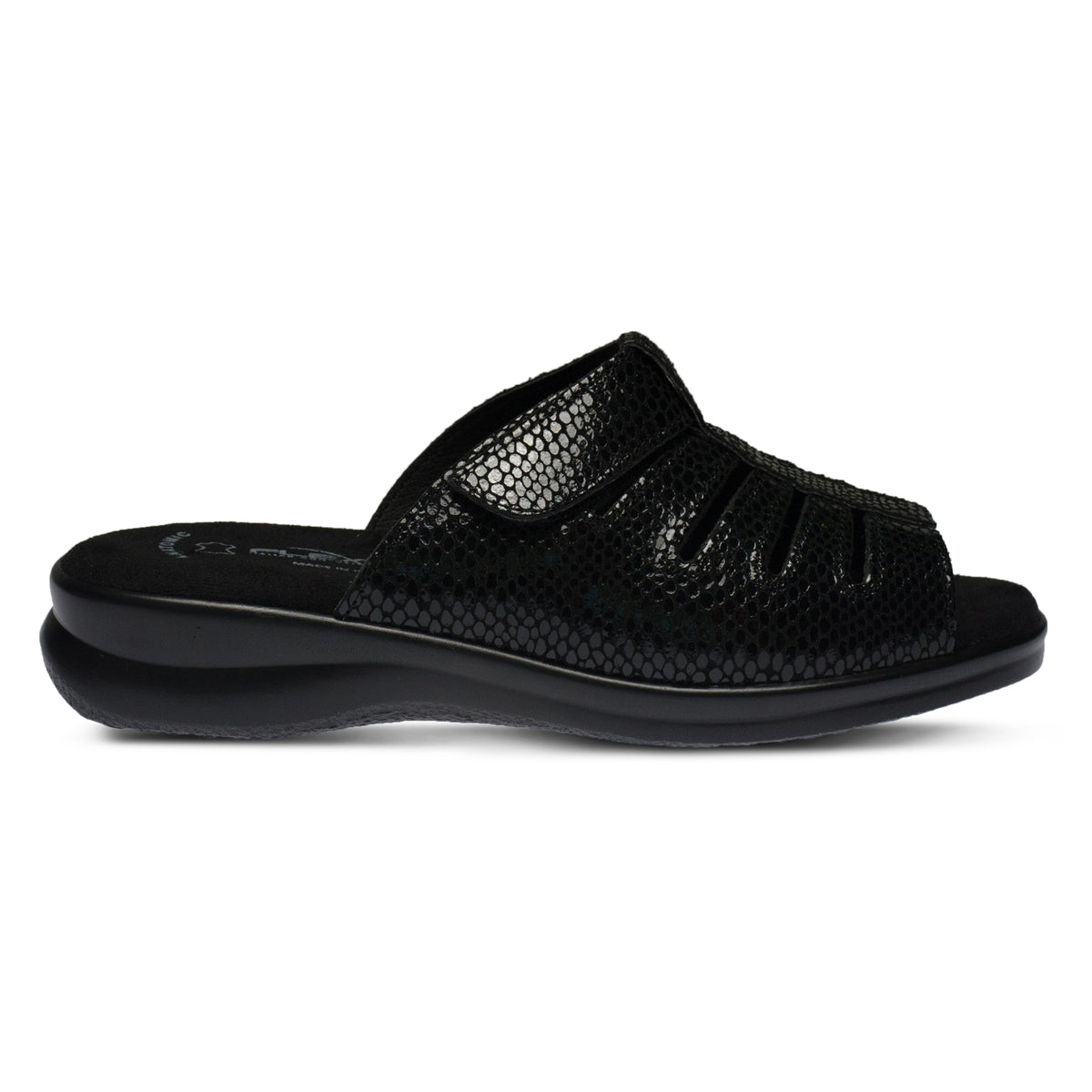 Flexus FLEXUS VAMP SLIDE SANDAL sandal in black nubuck with flexible sole